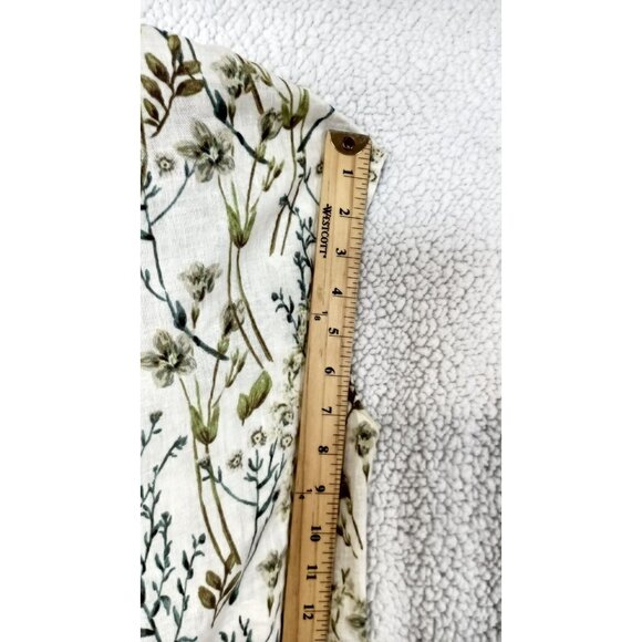 Cynthia Rowley Size XL Cap Sleeves 100% Linen Shirt Box Top Floral Print Cream - Picture 11 of 12